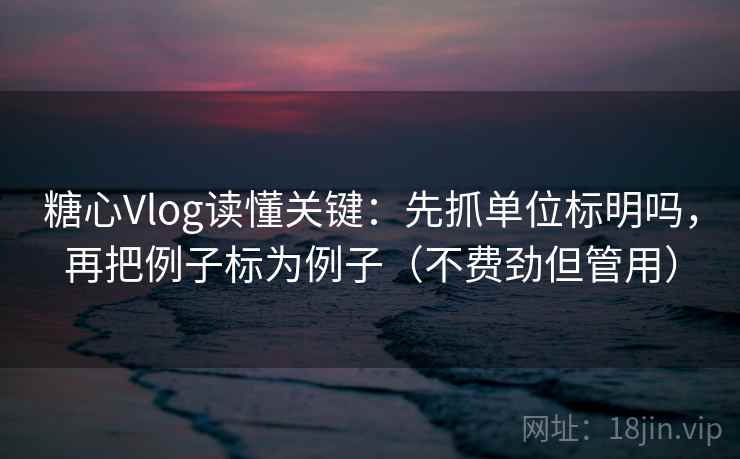 糖心Vlog读懂关键：先抓单位标明吗，再把例子标为例子（不费劲但管用）  第2张