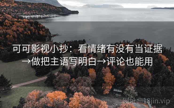 可可影视小抄：看情绪有没有当证据→做把主语写明白→评论也能用